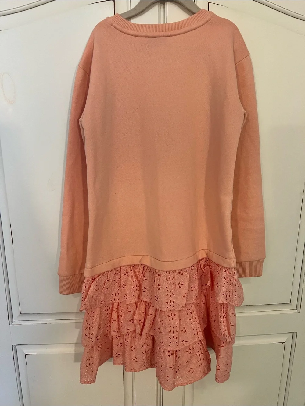 Vineyard Vines Peach-Pink Tiered Eyelet Sweatshirt Dress NWT